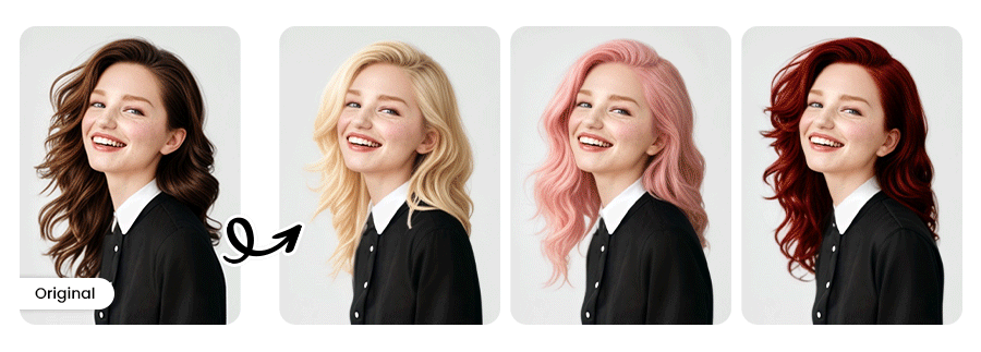 PhotoDirector - Haarfarbe testen